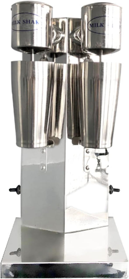 Commercial Stainless Steel Milk Shake Machine, Stainless Steel Electric Milkshake Maker, Double Head Drink Mixer 180W 110V 18000r/min (Double Head 18000r/min)