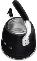 Load image into Gallery viewer, SMEG Retro Stovetop Whistling Kettle – 2.4Q (Black)