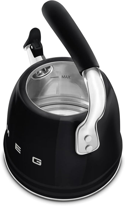 SMEG Retro Stovetop Whistling Kettle – 2.4Q (Black)