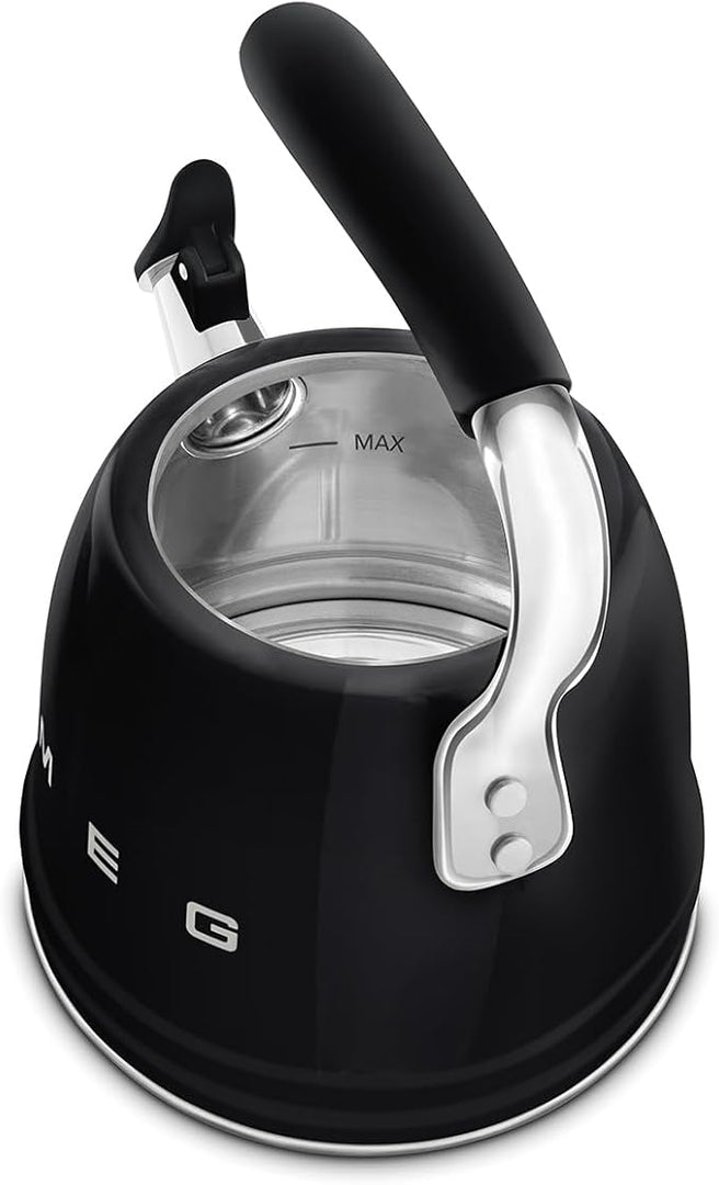 SMEG Retro Stovetop Whistling Kettle – 2.4Q (Black)