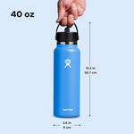 Load image into Gallery viewer, Hydro Flask Water Bottle - Insulated Stainless Steel - Wide Straw Lid, Non Spill, Leakproof in 40 Oz Cascade Blue