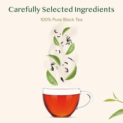 VAHDAM, Exotic Darjeeling First Flush Tea Leaves (100 Black Tea Bags) High Caffeine, Non GMO, Gluten Free | Aromatic & Robust | Unblended First Flush Darjeeling Tea Bags | Resealable Ziplock Pouch