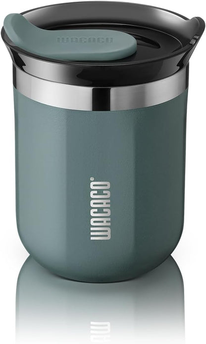 WACACO Octaroma Classico Vacuum Insulated Coffee Mug, Double-wall Stainless Steel Travel Tumbler With Drinking Lid, 6 fl oz (180ml), Cadet Blue
