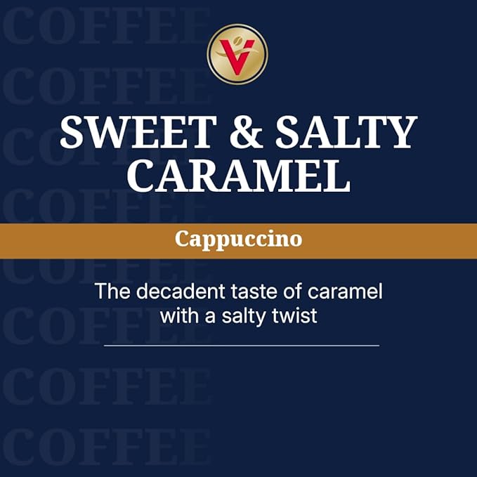 Victor Allen's Coffee Sweet and Salty Caramel Flavored Cappuccino Mix, 42 Count, Single Serve K-Cup Pods for Keurig K-Cup Brewers Brewers (Packaging May Vary)