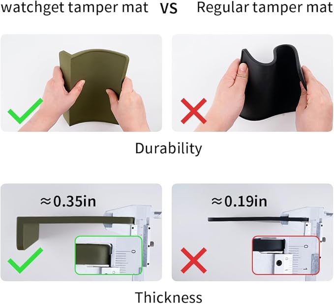 watchget Espresso Tamping Mat, Coffee Tamper Mat, Olive Silicone Food Grade Pad, 8Inch X 6Inch Coffee Tamp Station, Espresso Accessory, Waterproof and Heat Resistant
