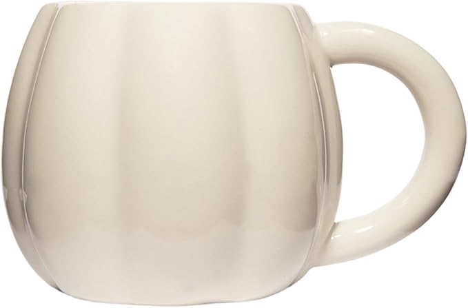 Sweet Water Decor Cream Pumpkin Coffee Mug - 19 oz Halloween Mug Dishwasher & Microwave Safe - Halloween Coffee Mug for Soothing Tea & Pumpkin Spice Latte - Ceramic Cream Fall Mug