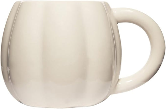 Sweet Water Decor Cream Pumpkin Coffee Mug - 19 oz Halloween Mug Dishwasher & Microwave Safe - Halloween Coffee Mug for Soothing Tea & Pumpkin Spice Latte - Ceramic Cream Fall Mug