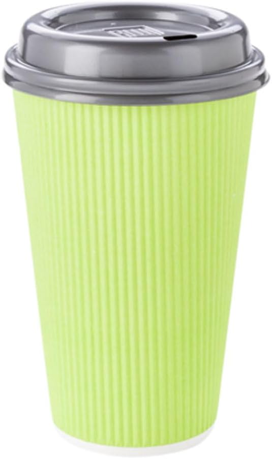 Restaurantware 12 Ounce Double Wall Disposable Coffee Cups, 500 Insulated Green Paper Tumblers with Rolled Rim Design, Lids Sold Separately for Hot Drinks like Tea, Hot Chocolate and More