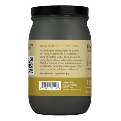 Paromi Jasmine Organic Green Tea, Signature Jar, 15 Count