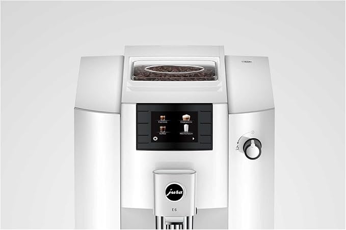 Jura E6 Automatic Espresso Machine (White) Bundle with Water Stabilizer, Cleaning Tablets, Milk System Cleaner, and Milk Container Kit for Exceptional Home Coffee Experience (5 Items)