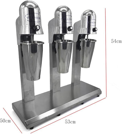 Commercial Stainless Steel Milk Shake Machine, Stainless Steel Milk Shaking Machine, Three Head Drink Mixer 110V (Three Head)