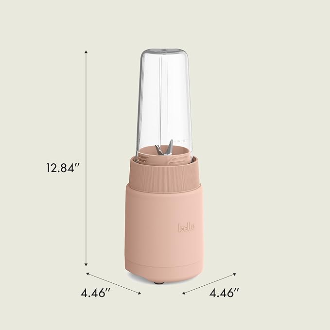 bella 6 Pcs Portable Rocket Blender, Juicer & Smoothie Maker, Press & Twist Design, EverGood™ & BPA Free Dishwasher Safe Parts, 4 Tip Stainless Steel Blade, Cord Wrap, 240 Watt Motor, Blossom