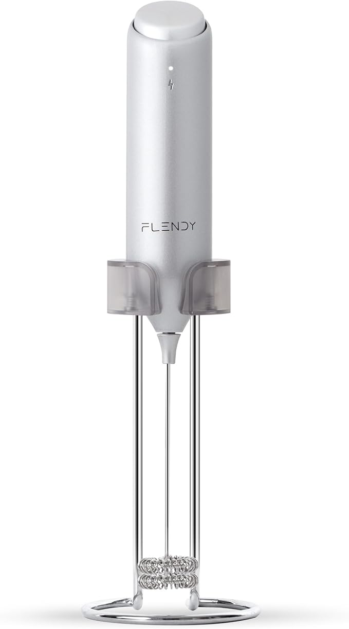 Rechargeable Milk Frother Handheld With USB-C Charging Stand, Electric Drink Mixer, Mini Whisk for Coffee, Matcha, etc