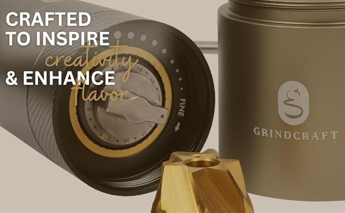 Premium Manual Burr Coffee Grinder - Hand Coffee Grinder with Titanium-Plated Stainless Steel Burr Mill; Extra-Fine to Coarse Coffee & Espresso Hand Grinder for Drip, French Press, Moka by GRINDCRAFT