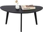 Load image into Gallery viewer, FIRMINANA Small Black Oval Coffee Table for Small Space , Simple Modern Center Table with OAK Wood Legs-Black-18.9" D x 33.47" W x 15.75" H