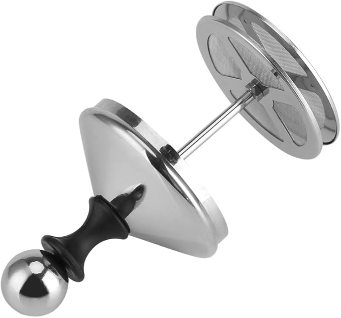 Stainless Steel Hand Foamer,Double-Layer Manual Milk Frother Double Mesh Coffee Cappuccin for Kitchen(400ml)