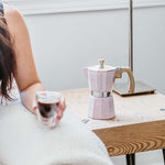 Load image into Gallery viewer, GROSCHE Milano Moka pot, Stovetop Espresso maker, Greca Coffee Maker, Stovetop coffee maker and espresso maker percolator (Pink, 9 cup)