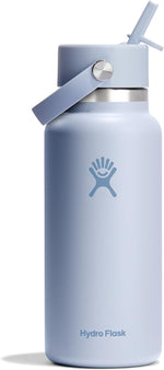 Load image into Gallery viewer, Hydro Flask Water Bottle - Insulated Stainless Steel - Wide Mouth Flex Straw Lid, Non Spill, Leakproof and Refillable in 32 Oz Surf Blue
