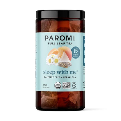 Paromi Sleep with Me Organic Herbal Tea, Signature Jar, 15 Count
