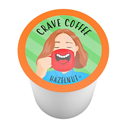 Crave Beverages Flavored Coffee Pods, Compatible with 2.0 K-Cup Brewers, Hazelnut, 100 Count