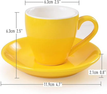 Porcelain Espresso Cup with Saucer, Espresso shot Cup, 80ml/2.7Oz, Green