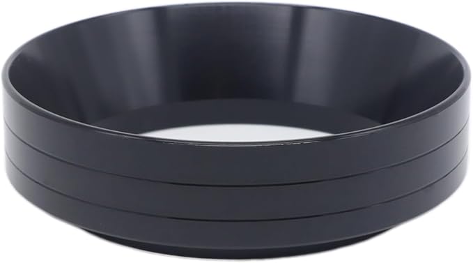 53mm Magnetic Espresso Dosing Funnel Lightweight Aluminum Coffee Dosing Ring Compatible 53mm Portafilter (Black, 53mm)