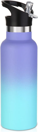 Load image into Gallery viewer, Volhoply 17oz Kids Insulated Water Bottle,Stainless Steel Water Bottles with Straw Lid,Double Wall Vacuum Metal Cups Water Bottle,Reusable Sports School Water Flask Keep Cold(Purple Blue,1 Set)