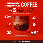 Load image into Gallery viewer, Laird Superfood Peruvian Medium Roast Coffee with Functional Mushrooms, Certified Organic Peruvian Ground Coffee Beans, Gluten-Free, Dairy-Free, Non-GMO, Paleo, Keto Friendly, 12 oz. Bag