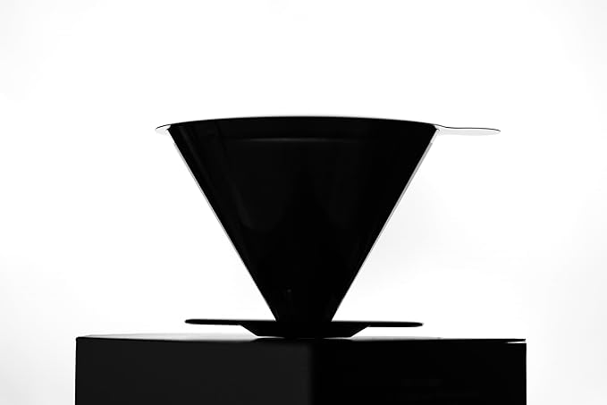 ATHIA Silver Stainless Steel Reusable Coffee Filter, Pour Over Cone Dripper with Fine Mesh, Paperless & Eco-Friendly Design, Fits Most Mugs, Carafes & Coffee Makers (Silver, Standard)