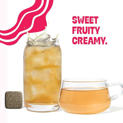 Tea Drops 30 Bulk Pack Organic Strawberry Matcha Bagless Tea - Loose Leaf, Lightly Sweetened, On-The-Go. Plastic-Free - Iced or Hot