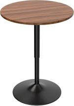 Load image into Gallery viewer, Magshion Round Bar Table, Height-Adjustable 27.5"-36" Tall Pub Tables with Black Leg and Sturdy Base, 360° Swivel Table for Kitchen Bistro Bar Cocktail Table (Brown)
