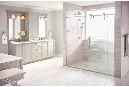 Moen Eco-Performance Brushed Nickel 4-Spray Pattern Handheld Showerhead with 69-Inch-Long Hose with 30-Inch Slide Bar, 3669EPBN