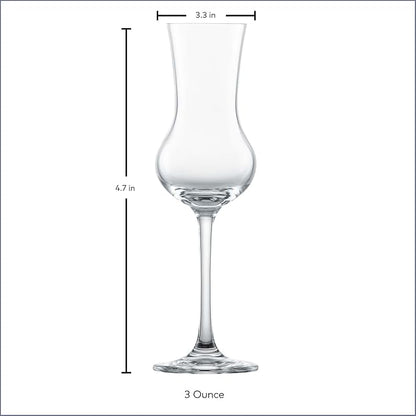 SCHOTT ZWIESEL Bar Special Grappa Glass (Set of 6), Shot Glasses with Stem, Dishwasher-Safe Tritan Crystal Glasses, Made in Germany (4 Ounce)