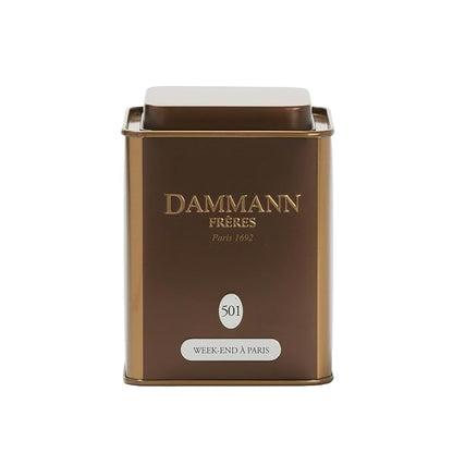 Dammann Freres Loose Leaf, Week-end à Paris, Premium Gourmet French Oolong Tea, Blend Cherry Blossom, Peach Blossom, Almond, Rose Flavors, 3.52 Ounce Tin