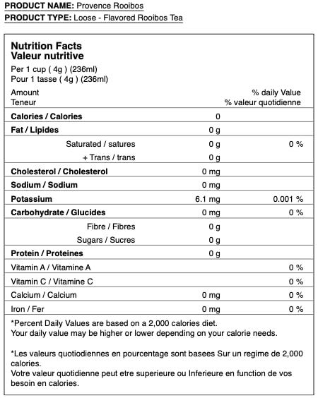 Denise's Fine Tea, USDA Organic, Provence Rooibos, Flavored Rooibos Tea, Caffeine-Free, Loose Leaf (100g)