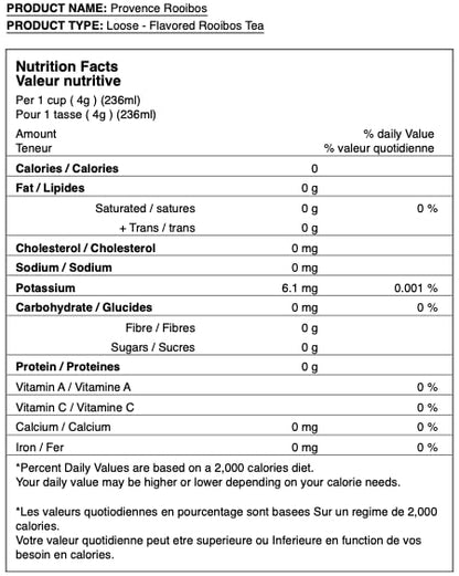 Denise's Fine Tea, USDA Organic, Provence Rooibos, Flavored Rooibos Tea, Caffeine-Free, Loose Leaf (100g)