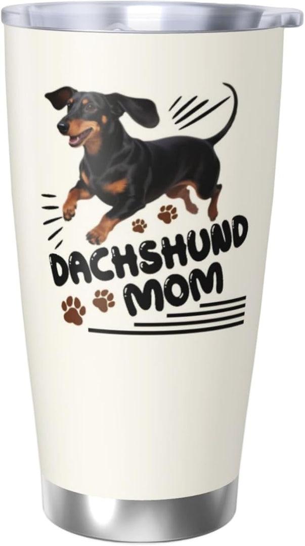 Best Dachshund Mom Gifts for Women, 20 Oz Dachshunds Lover Travel Tumbler Mugs, Travel Mug Gift for Dachshunds Mom