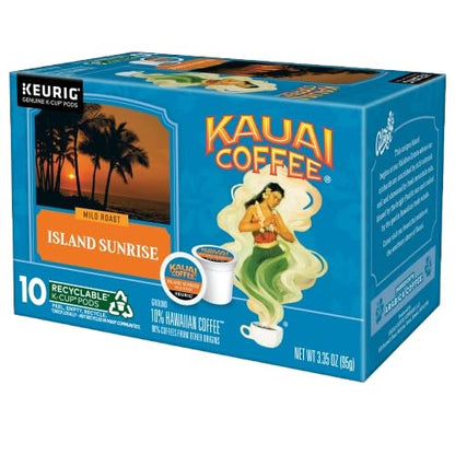 Kauai Coffee K-Cup Pods for Keurig Brewers – Arabica Coffee, 10% Hawaiian – Mild, Medium and Dark Roast, Rich, Smooth, No Bitterness – Three Flavors, 4 Packs of 10 Single Serve K-Cups