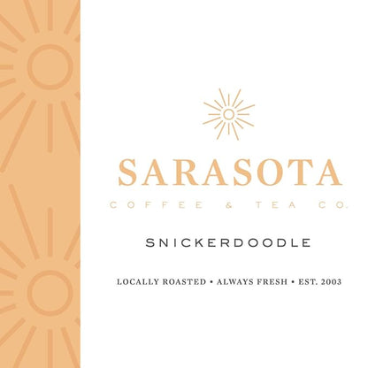 Sarasota Coffee Ground Packets | Gourmet Flavored Medium Roast Bulk Coffee Packs | Snickerdoodle | Low Acid Mold Free Singles Individual Pouches for 12 Cup Coffee Maker | 2 Ounce Bags, 36 Count