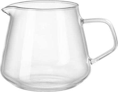 Hand Pour Coffee Maker Glass Coffee Server Latte Art Pitcher Home Carafe Cup Server Simple Drinks Dispenser Clear Coffee Maker(650 ML)