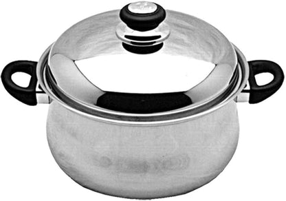 Tuxton Home Nevada 7 Piece Cookware set; Stainless Steel, PFTE & PFOA Free, Freezer to Oven Safe, Induction Compatible; 1QT & 2QT Saucepans, 5QT Dutch Oven, 10" Open Frypan