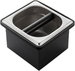 Load image into Gallery viewer, Coffee Knock Box, Stainless Steel Coffee Espresso Knock Box Coffee Grounds Bin with Noise Reduction Rubber Ring, Barista Espresso Machine Accessories