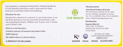 SAMAHAN Ayurvedic Herbal Tea Packets - Sri Lankan Ceylon Blend with 14 Natural Herbs Including Ginger, Black Pepper & More, Herbal Tea Bags for Wellness, Relaxation & Daily Comfort - 100 Count