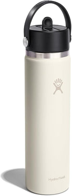 Load image into Gallery viewer, Hydro Flask Water Bottle - Insulated Stainless Steel - Wide Straw Lid, Non Spill, Leakproof in 24 Oz Ivory