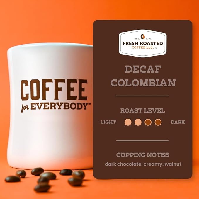 Fresh Roasted Coffee,100% Colombian Decaf, Kosher, EA Natural Decaf, K-Cup Compatible, 24 Pods