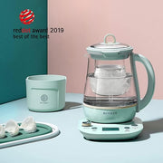 BUYDEEM Health Pot K2763 Lite, Glass Electric Kettle for Tea & Coffee, Hot Water Boiler and Wamer with Stew Pot, Temperature Control, Green, 1.5L