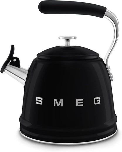 SMEG Retro Stovetop Whistling Kettle – 2.4Q (Black)