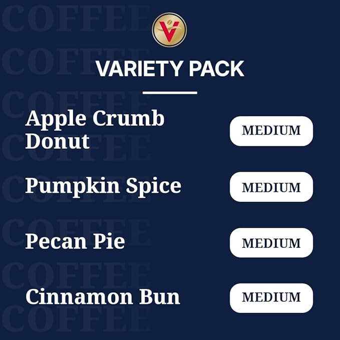 Victor Allen's Coffee Autumn Favorites Coffee Variety Pack (Apple Crumb Donut, Pumpkin Spice, Pecan Pie, Cinnamon Bun), 96 Count, Single Serve Coffee Pods for Keurig K-Cup Brewers