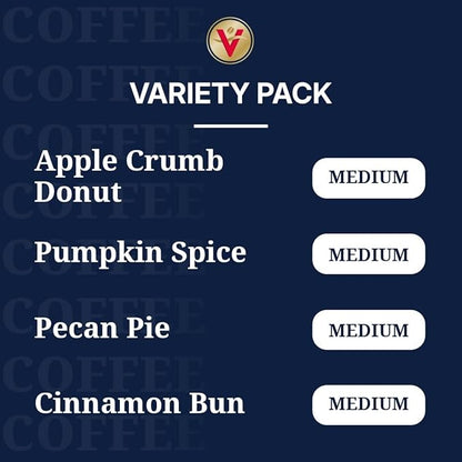 Victor Allen's Coffee Autumn Favorites Coffee Variety Pack (Apple Crumb Donut, Pumpkin Spice, Pecan Pie, Cinnamon Bun), 96 Count, Single Serve Coffee Pods for Keurig K-Cup Brewers
