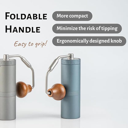 1Zpresso X-Ultra Manual Coffee Grinder-Space Gray, Well-built Sturdy Metal Body, Assembly Stainless Steel Burr, Numerical External Setting, Magnet Catch Cup, Faster Grind Efficiency Portable Mill